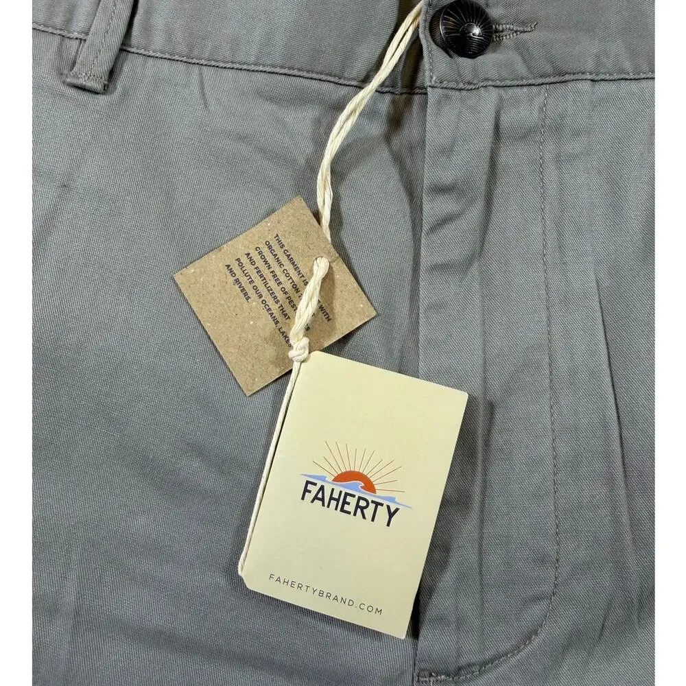 Faherty Men's 40 Gray Island Life 8 Inch Inseam Stretch Casual Shorts NWT Beach